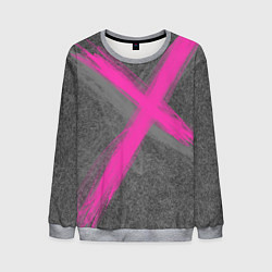 Свитшот мужской Коллекция Get inspired! Pink cross Абстракция Fl-4, цвет: 3D-меланж