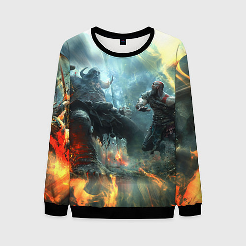 Мужской свитшот God of War Fighting / 3D-Черный – фото 1