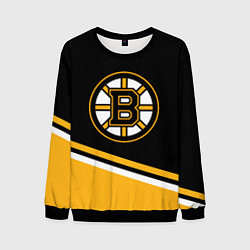 Мужской свитшот Бостон Брюинз, Boston Bruins Диагональные полосы