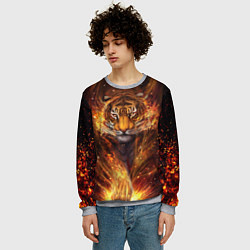 Свитшот мужской Огненный тигр Сила огня, цвет: 3D-меланж — фото 2