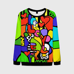 Свитшот мужской Romero Britto - love you, цвет: 3D-черный