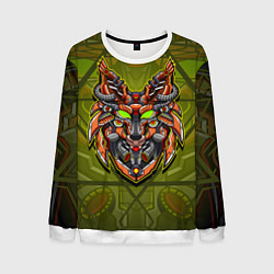 Свитшот мужской Кибер-лис, цвет: 3D-белый