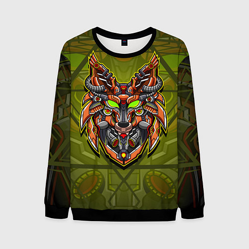 Мужской свитшот Кибер-лис / 3D-Черный – фото 1