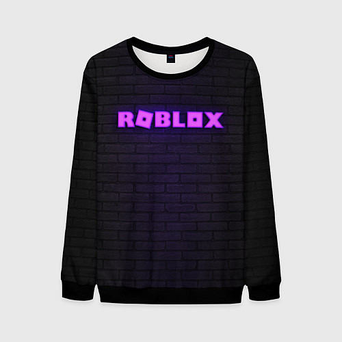 Мужской свитшот ROBLOX NEON LOGO ИГРА РОБЛОКС / 3D-Черный – фото 1