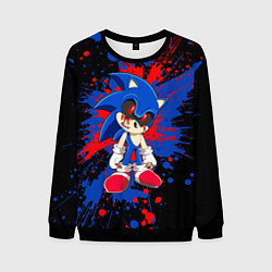 Свитшот мужской Sonic Exe - I am God, цвет: 3D-черный