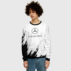 Свитшот мужской Mercedes-Benz - White texture, цвет: 3D-черный — фото 2