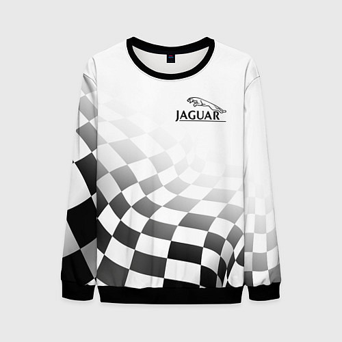Мужской свитшот Jaguar, Ягуар Финишный флаг / 3D-Черный – фото 1