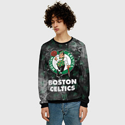 Свитшот мужской Бостон Селтикс, Boston Celtics, НБА, цвет: 3D-черный — фото 2