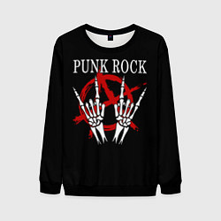 Свитшот мужской Punk Rock Панки Хой, цвет: 3D-черный