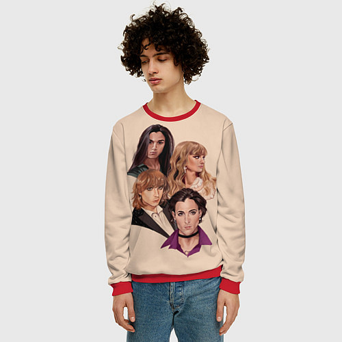 Мужской свитшот Манескин арт / 3D-Красный – фото 3