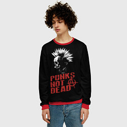 Свитшот мужской Punks Not Dead, цвет: 3D-красный — фото 2