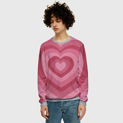 Свитшот мужской Сердца LOVE, цвет: 3D-меланж — фото 2