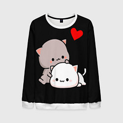 Свитшот мужской Котическая любовь Kitty Love, цвет: 3D-белый