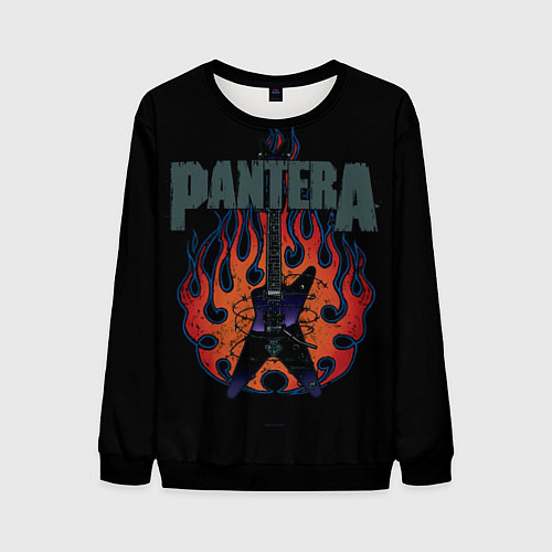 Мужской свитшот Pantera - Пламя / 3D-Черный – фото 1