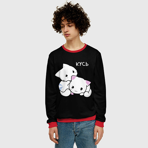 Мужской свитшот КУCЬ / 3D-Красный – фото 3