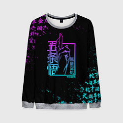 Свитшот мужской СУКУНА МАГИЧЕСКАЯ БИТВА НЕОН SUKUNA NEON, цвет: 3D-меланж