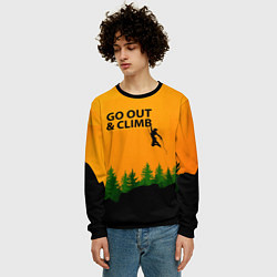 Свитшот мужской Скалолазание - это жизнь, цвет: 3D-черный — фото 2