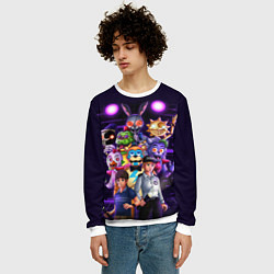 Свитшот мужской Five Nights at Freddys: Security Breach персонажи, цвет: 3D-белый — фото 2