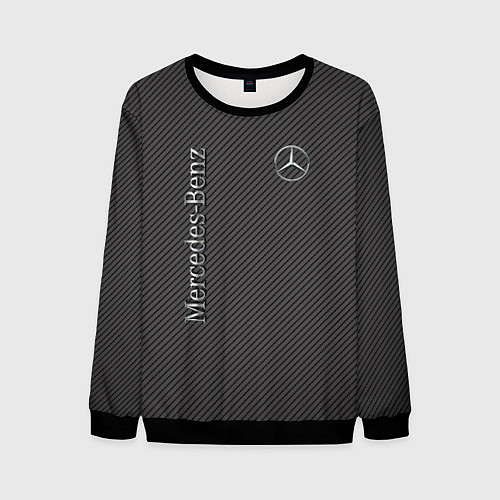 Мужской свитшот Mercedes карбоновые полосы / 3D-Черный – фото 1