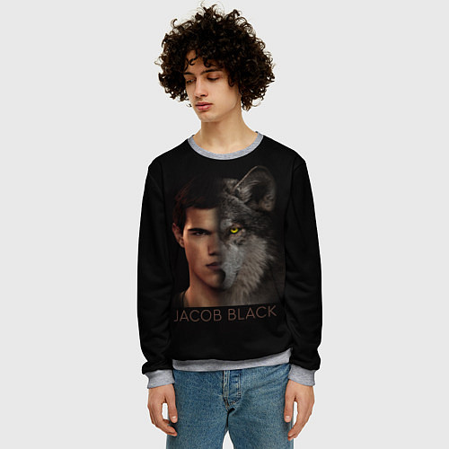 Мужской свитшот Джейкоб Блэк / 3D-Меланж – фото 3