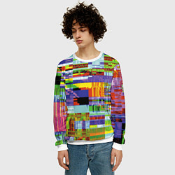 Свитшот мужской Vanguard glitch fashion pattern 2022, цвет: 3D-белый — фото 2