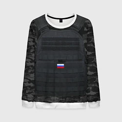 Свитшот мужской Бронежилет: Армия России, цвет: 3D-белый
