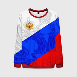 Свитшот мужской Российский герб: триколор, цвет: 3D-красный