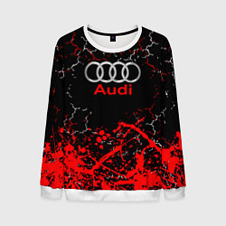 Свитшот мужской AUDI АУДИ брызги, цвет: 3D-белый