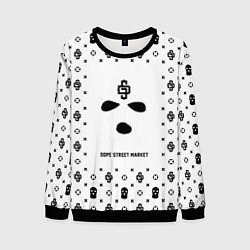 Свитшот мужской Узор White Phantom Ski Mask Dope Street Market, цвет: 3D-черный
