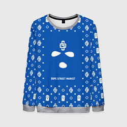 Свитшот мужской Узор Blue Phantom Ski Mask Dope Street Market, цвет: 3D-меланж