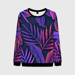 Мужской свитшот Neon Tropical plants pattern