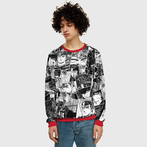 Мужской свитшот Berserk pattern / 3D-Красный – фото 3