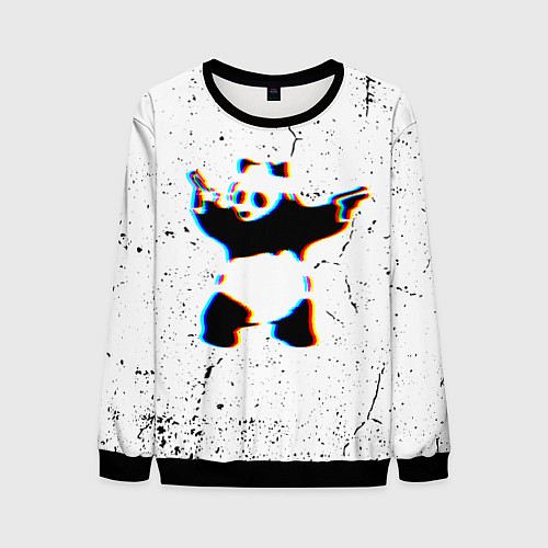 Мужской свитшот Banksy Panda with guns Бэнкси / 3D-Черный – фото 1