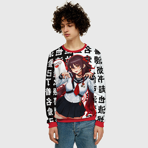 Мужской свитшот Ху Тао модная Genshin Impact Геншин / 3D-Красный – фото 3