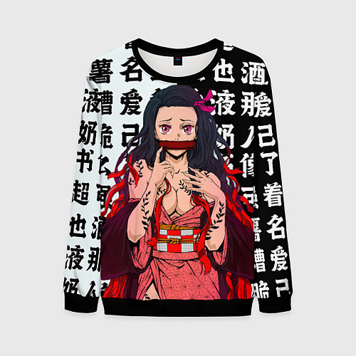 Мужской свитшот НЕЗУКО ТЯН / 3D-Черный – фото 1