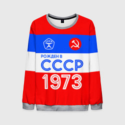 Свитшот мужской РОЖДЕННЫЙ В СССР 1973, цвет: 3D-меланж