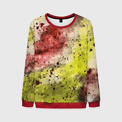 Свитшот мужской Абстракция Гранж Желтый и бордовый, цвет: 3D-красный