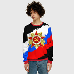 Свитшот мужской 9 МАЯ ДЕНЬ ПОБЕДЫ ФЛАГ РОССИИ КРАСКОЙ, цвет: 3D-красный — фото 2