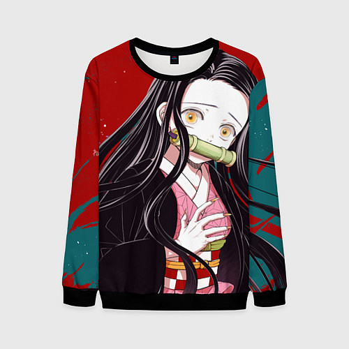 Мужской свитшот Клинок, рассекающий демонов Незуко Камадо / 3D-Черный – фото 1