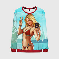 Свитшот мужской GTA Beach girl, цвет: 3D-красный