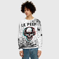 Свитшот мужской Lil Peep ЧЕРЕП Краска, цвет: 3D-белый — фото 2
