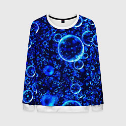 Свитшот мужской Пузыри воздуха в воде Pattern, цвет: 3D-белый