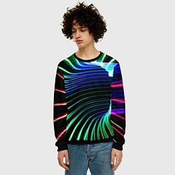 Свитшот мужской Portal Fashion pattern Neon, цвет: 3D-черный — фото 2
