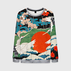 Свитшот мужской Воспоминания об Японии, цвет: 3D-меланж