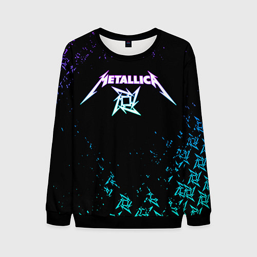 Мужской свитшот Metallica металлика neon / 3D-Черный – фото 1