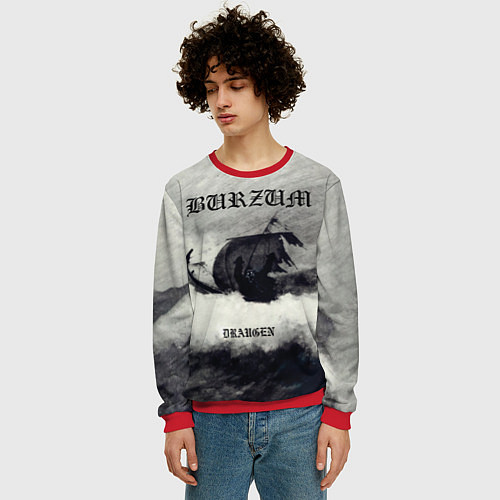 Мужской свитшот Burzum - Draugen / 3D-Красный – фото 3