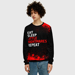 Свитшот мужской Eat Sleep Little Nightmares Repeat, цвет: 3D-черный — фото 2