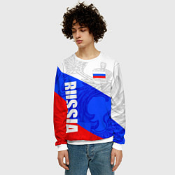 Свитшот мужской RUSSIA - SPORTWEAR - ТРИКОЛОР, цвет: 3D-белый — фото 2