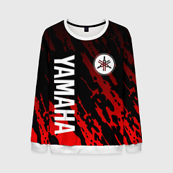 Свитшот мужской Yamaha - Красные пятна, цвет: 3D-белый
