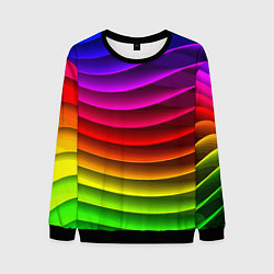 Свитшот мужской Color line neon pattern Abstraction Summer 2023, цвет: 3D-черный